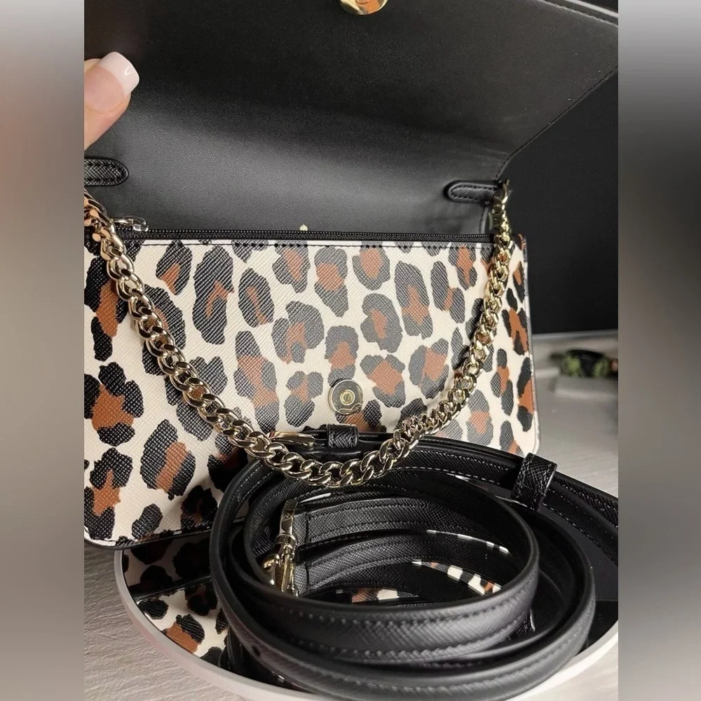 Kate Spade Madison Leopard Flap Crossbody Saffiano NWT